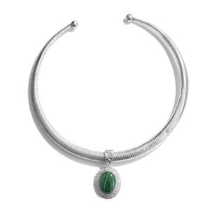 New Genuine African Malachite Pendant With Collar
